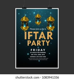 A beautiful invitation card & flyer for iftar dinner celebration & Party.