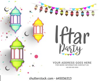 A Beautiful Invitation Card Of Ramadan Kareem Iftar Celebration Party Background.