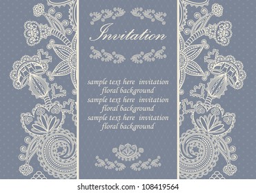 Beautiful invitation with floral design in pastel colors