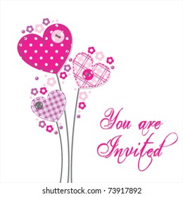 beautiful invitation with hearts