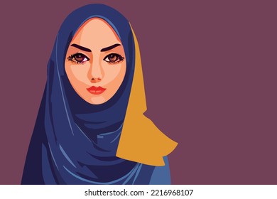 A Beautiful Iranian Girl Wearing A Hijab With Big Eyes