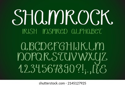 Beautiful Irish Inspired Vector Letters, Font