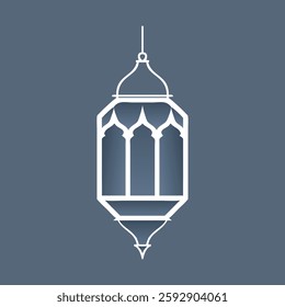 Beautiful Islamic lamp ornament vector design featuring intricate Arabic patterns and decorative lantern elements.