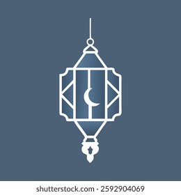 Beautiful Islamic lamp ornament vector design featuring intricate Arabic patterns and decorative lantern elements.