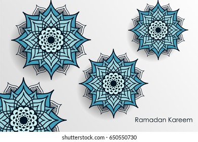 beautiful islamic mandala based on lineart, for muslim holy month ramadan kareem