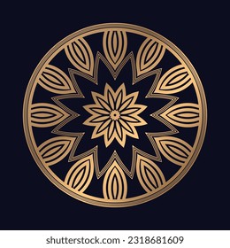 Beautiful Islamic pattern golden color mandala design vector template