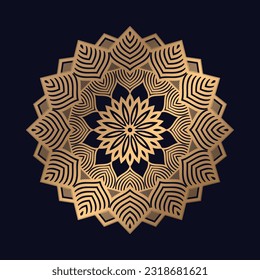 Beautiful Islamic pattern golden color mandala design vector template