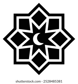 Vetor padrão islâmico bonito com desenhos geométricos intrincados. Perfeito para Ramadã, decoração de mesquitas e arte islâmica. Editável para uso versátil.