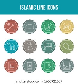 Schöne Islamische Vektorillustration Icon Set