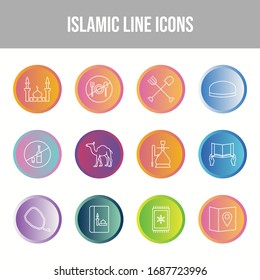 Beautiful Islamic vector icon set