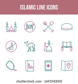 Beautiful Islamic vector icon set