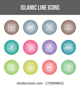 Beautiful Islamic vector icon set