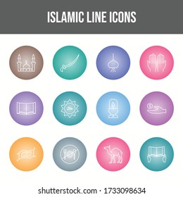 Beautiful Islamic vector icon set
