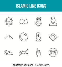 Beautiful Islamic Vector Icons Set	