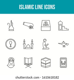 Beautiful Islamic Vector Icons Set