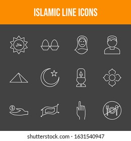 Beautiful Islamic Vector Icons Set	