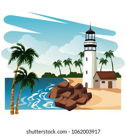 Beautiful island cartoon