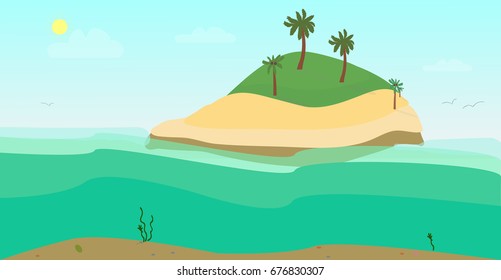 Beautiful island vector illustration.