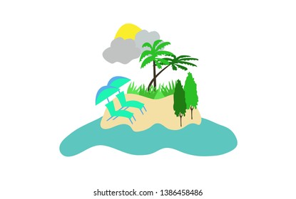 beautiful island vector template with a simple design.