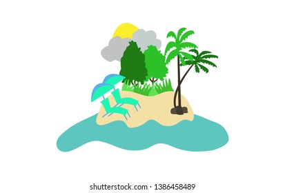 beautiful island vector template with a simple design.