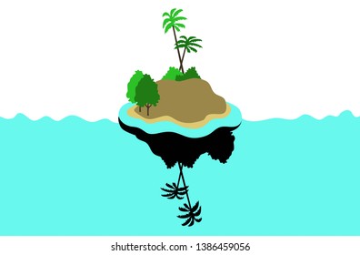 beautiful island vector template with a simple design
