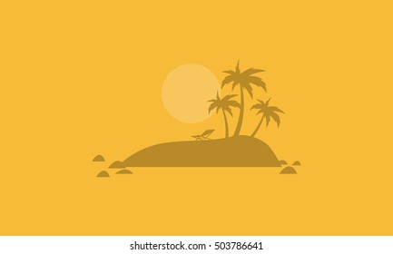 Beautiful islands landscape of silhouettes vector art