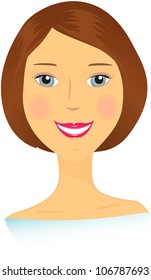 beautiful isolated bust smiling happy woman