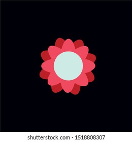 Beautiful isolated flat design of a red flower. Day of the Dead colorful motive. 