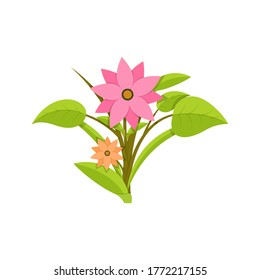 Hermoso vector de ícono de flor aislado