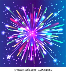 Beautiful isolated vector firework. Salute.