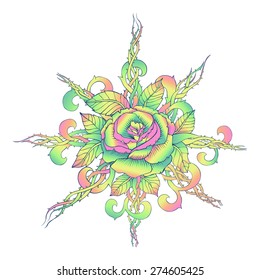Beautiful isolated vector gradient rose