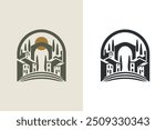 Beautiful Italian countryside landscape logo, emblem, print, sticker. Modern vector illustration, cut out	