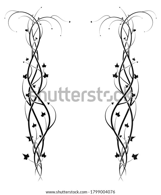 beautiful ivy pattern small frame on a white\
background. vector illustration\
stock