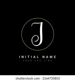 Beautiful J Initial handwriting logo vector. Hand lettering for designs.