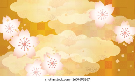 Beautiful japanese cherry blossom illustration background