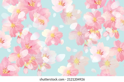 Beautiful Japanese flower Sakura background illustration