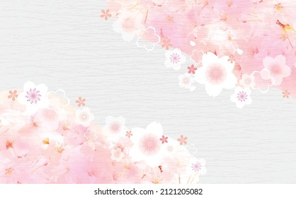 Beautiful Japanese flower Sakura background illustration
