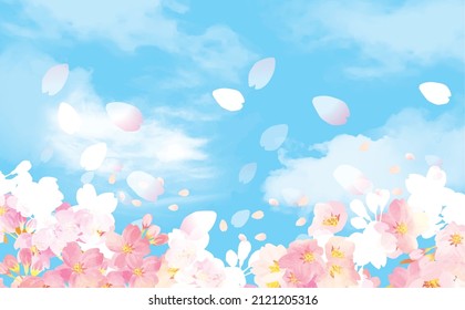 Hermosa ilustración de fondo de la flor japonesa Sakura