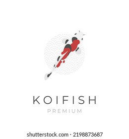 Beautiful japanese koi fish vector illustration logo