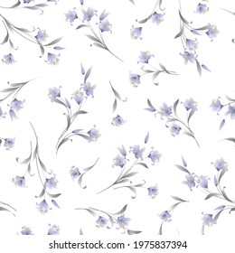 Beautiful Japanese lily seamless illustration pattern,