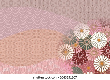 Beautiful Japanese pattern background illustration

