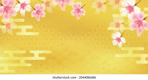 Hermosa ilustración de fondo de patrón japonés