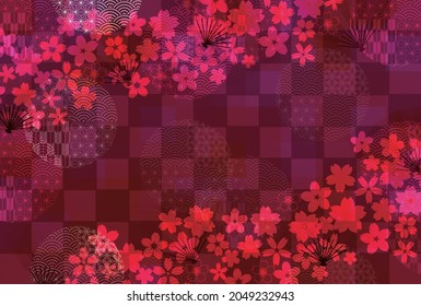 Hermosa ilustración de fondo de patrón japonés
