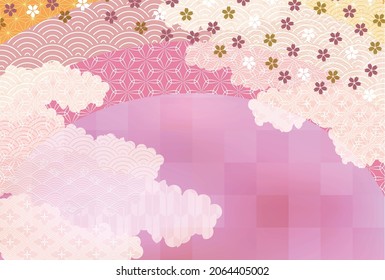 Hermosa ilustración de fondo de patrón japonés