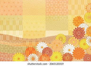Hermosa ilustración de fondo de patrón japonés
