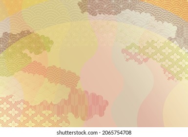 Beautiful Japanese pattern background illustration