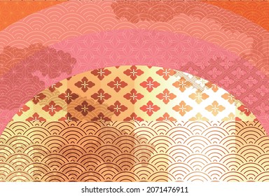 Hermosa ilustración de fondo de patrón japonés