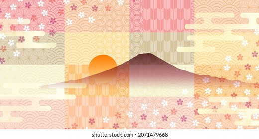 Hermosa ilustración de fondo de patrón japonés