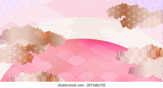Hermosa ilustración de fondo de patrón japonés