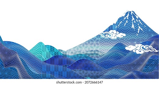 Hermosa ilustración de fondo de patrón japonés